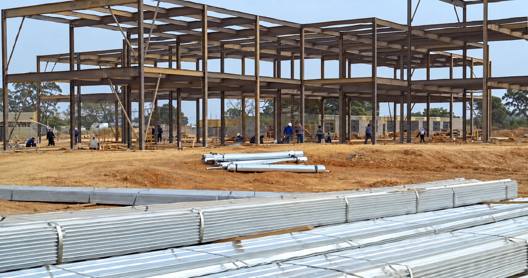 Steel structure under construction